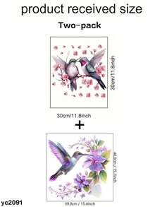1 件蜂鸟和花卉图案墙贴，贴纸，适用于卧室、厨房、客厅和卫生间的墙贴，用于家居装饰的乙烯基贴花，装饰品让您的家焕然一新