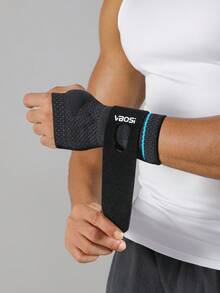 1 件式腕管护腕，带可拆卸金属夹板稳定器和绑带的掌心支撑，可调节腕夹板，男女适用