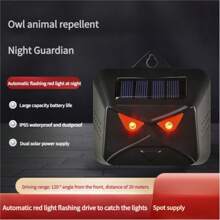 Repelente de animales con energía solar, luz roja intermitente, sensor de movimiento para ahuyentar jabalíes, repelente solar para exteriores para ahuyentar cerdos, conejos, lobos, osos, ciervos, mapaches