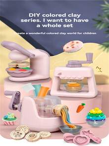 Kids Colorful Clay Noodle Maker, Ultra-Light Clay Ice Cream Maker, Hamburger Maker, Molds, Multi-Functional Parent-Child Interactive Educational Toy Set, Suitable For 3-12 Years Old Boys And Girls, Gift/Giveaway (Random Colored Clay) - Multicolor - View 8