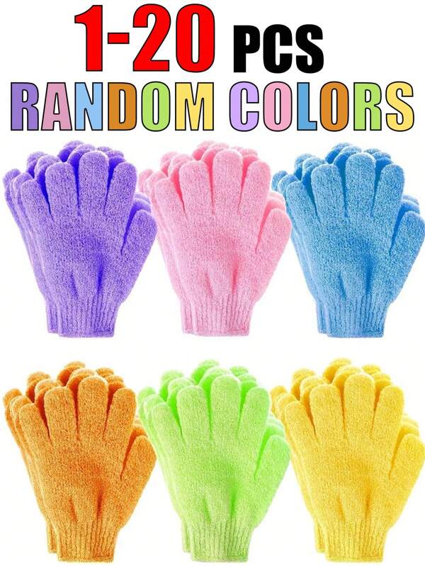 1/3/5/10/20pcs Bath Exfoliating Gloves, Reusable Shower Mitts For Scrubbing, Back Scrubber, Massage And Body Exfoliation, Body Cleansing Accessories,2/4/6/8/30/40pcs,For Bath, Face, Spa, Hand Wash, Deep Dead Skin Wash Back To School