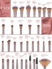 [Champagne Gold ]14-22-25-30 Pcs Makeup Brush Sets Premium Synthetic Hair Eyeshadow Blending Brush Sets Cosmetics Tools