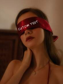 Women's Customized Long Satin Eye Mask, Customized Text Eye Mask, Customized Name, Unique Sexy And Comfortable Sleeping Eye Mask, Two-Color Soft Lace-Up Eye Mask, Personalized Multi-Functional Webbing Eye Mask, A Personalized Gift For Your Girlfriend