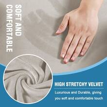 Sofa Cover 3 Piece T Cushion Loveseat Slipcovers Thick Velvet Couch Cover Stretch T Cushion Sofa Covers For 2 Cushion Couch With 2 Individual T Cushion Covers Washable, Stone Blue - 麥片 - 查看 3