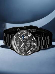 4 PEÇAS Conjunto de Relógio Masculino em Liga de Moda, Escala Digital Empresarial, Mostrador de Quartzo, Adequado para Combinação de Roupas Diárias ou Presente de Feriado