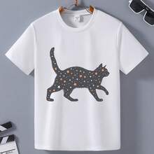 Celestial Cat Silhouette Made From 220G Heavyweight 100% Cotton, This Offers The Perfect Balance Of Comfort And Structure. Soft To The Touch But Built To Last, It's A Staple For Those Who Demand More From Their Clog. Breathable, Stylish, And Versatile Enough For Any Outfit, This Shirt Keeps Its Pe And Feel, Wash After Wash. - White - View 1