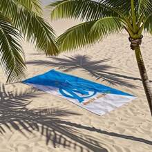 Asciugamano rettangolare stampato con il logo del Marsiglia Calcio, ad asciugatura rapida, super assorbente, anti-sabbia, morbido e spesso, con motivo moderno. Adatto per nuoto, bagno, viaggio, picnic, campeggio, lavabile in lavatrice. Accessorio essenziale per la spiaggia.