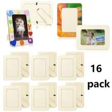 2/4/8/16pcs Wood DIY Photo Frame Set - Customizable Handmade, Pre-Drilled Convenient Assembly, Suitable For Home Decor, Wedding, Birthday Gifts | Colorful Frame Design | Durable Wood Structure, Handcrafted Cutting Mould
