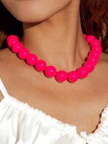 imoli 1 件春夏海滩度假波西米亚风格亚克力串珠优雅浪漫项链,适合女士,适合全年任何场合的完美礼物 - 彩色 - 查看 14