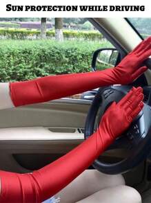 Manches de bras pour fêtes, mariages, événements et rassemblements. Gants de cyclisme et de conduite longue style haute élasticité en spandex pour femme, avec protection solaire. Le tissu est respirant, agréable pour la peau et résistant à l'effilochage.