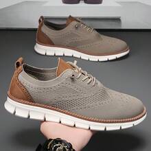 Plus Size Men's Shoes Breathable Mesh Breathable Casual Shoes Sports Men's Sports Casual Shoes - 卡 其 - 查看 1