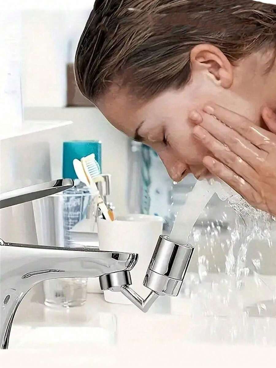 1/2pcs Faucet Sprayer Attachment, 720 Degree Rotating Faucet Aerator Accessory, Adjustable Kitchen Sink Faucet, Water Saving Extension Nozzle For 0.87-0.94 Inch Faucet With Adapter Bathroom Bathroom Accessories Bathroom Tools - Silver - View 1