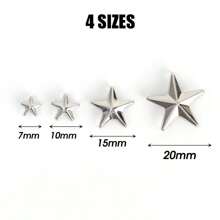 50/100pcs/Pack Metal Silver Star Rivets DIY Clothes Shoes Bags Handmade Clothing Accessories Punk Leather Studs Spikes Spots Nails Head Buttons