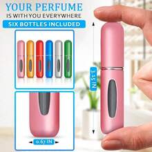 Perfume Travel Refillable 6Pcs 5ml Cologne Travel Bottle Refillable Mini Size Cologne Refill Bottle Stylish SixColor Design Perfume Refill With Quantity Indicator Window Impact Resistant Plastic - 如圖 - 查看 2