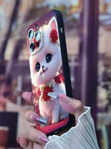 1 pieza Funda protectora de teléfono suave de TPU con diseño lindo de gato compatible con iPhone 17/17 Air/17 Pro/17 Pro Max/16/16 Pro/16 Plus/16 Pro Max/7/8/X/XS/XR/11/12/13/14/15 Plus Pro Max Mini/16/16 PRO/16E, anti-caída - estilo 1 - Ver 4