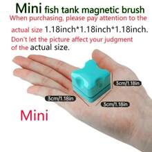 Fish Aquarium Mini Super Magentic Cleaner Tank Small Algae Scraper Fish Bowl Magnet Brush For Glass Tank ,Glass Algae Scraper, Curved Glass Cleaning Tool, Mini Washing Brush, Fish Tank Glass Cleaning Magnet, Cleaning Tool,1 Inch Mini Stain Scrubber Pads Aquarium Cleaning Tool For 1/5 Inch Thick Fish Tank Up To 10 Gallons