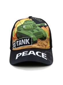 1 Peça Boné de Beisebol com Estampa de Veículo Fora de Estrada & Escavadeira para Crianças, Chapéu de Sol Fofo de Veículo de Construção