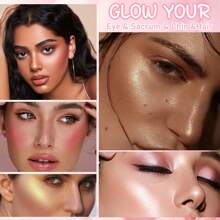 Rubor en relieve 3D en forma de rosa, que realza el tono natural del cutis de manera sutil, con pétalos pequeños, ideal para un maquillaje natural y de fácil aplicación