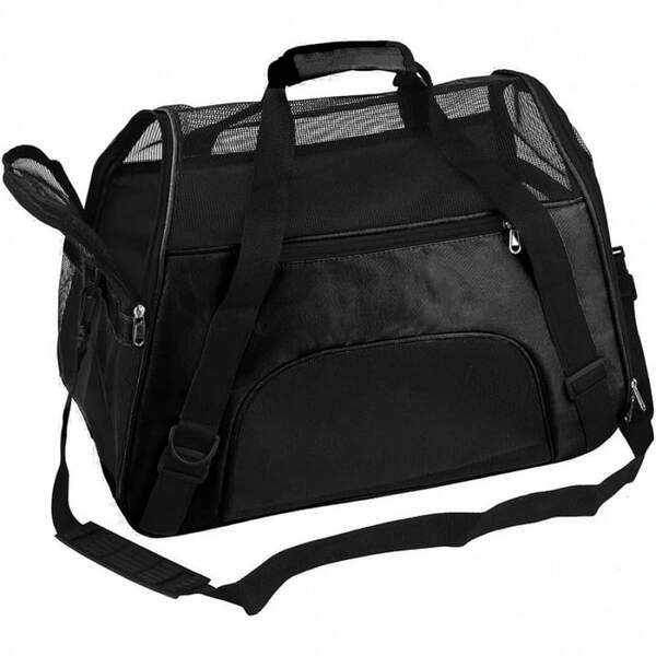 Bolsa de Transporte para Gatos, Bolsa Plegable Portátil para Mascotas, Adecuada para Gatos y Perros Pequeños (Medium, Negro)