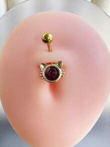 1pc Fashionable & Elegant Copper Alloy Owl Navel Piercing Ring, Gold Vacuum Electroplated Won't Fade, Suitable For Women's Daily, Party, Wedding, Mother's Day, Vacation Wear