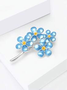 1pc Forget Me Not Blue Flower Brooch For Women,Plant Brooches,For Bag, Sweater, Coat, Hat, Shoes, Dress, Suit