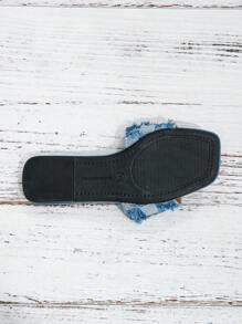 Sandalias planas minimalistas y elegantes para mujer, zapatillas tipo mula con tira de tela de verano sin cordones