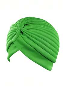 1 Stück Damen Einfarbige weiche Turban Mütze, bequem und atmungsaktiv, geeignet für den täglichen Gebrauch