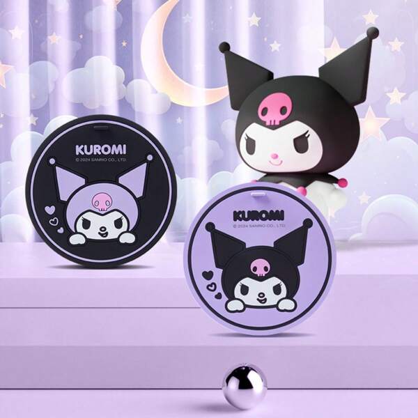 Sanrio 2Pcs Kawaii Kuromi Car Coasters Cartoon Anime Car Coaster Storage PVC Anti-Skid Mat Accessories Home Decorate Gift