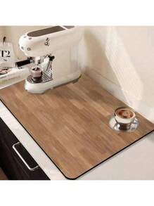 1 PC  Versatile  Marble Print Quick-Dry Mat With Non-Slip RubberBacking -  Washing Machine DustCover, Coffee Maker & Utensil Drying