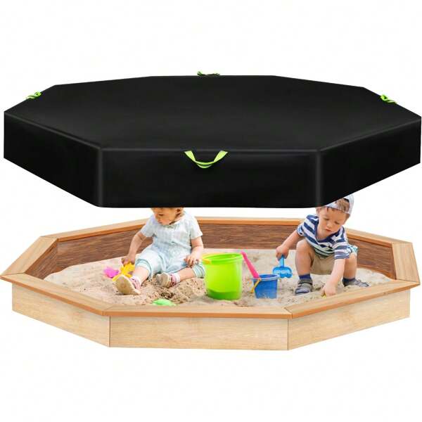 VECOO VECOO 84"X78"X9" Octagonal Sandbox Cover With Pull Cord Closure And Reflective Handles, 420D Oxford Cloth Sandbox Cover For Outdoor Use By Children
