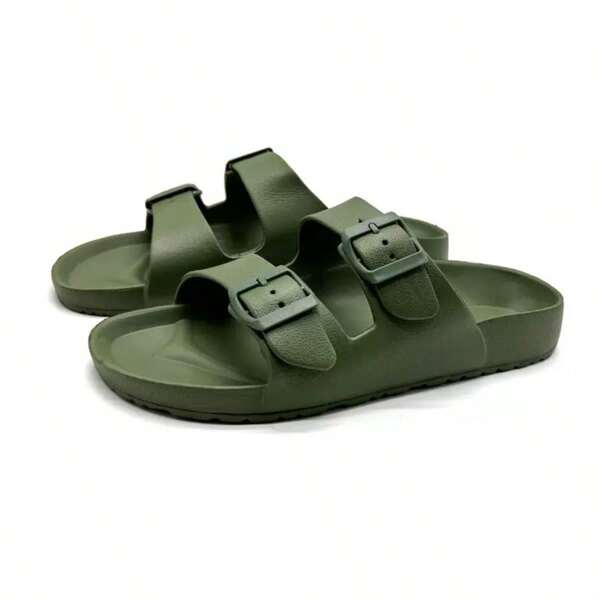 1 Pair Plus Size Unisex Solid Color Outdoor Casual Slip-On Sandals, Sexy Street-Style Beach Slippers For Household, Beach, Vacation In Summer