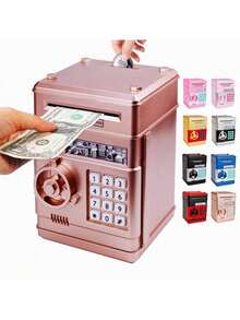 儿童电动银行，玩具 ATM 银行现金硬币罐存钱罐，包括男孩女孩的面部识别，益智玩具可爱的东西 ATM 机存款储物盒，适合 3 岁以上儿童的最佳礼物，不包括纸币和硬币