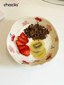 1件花卉陶瓷碗沙拉碗酸奶早餐碗水果碗晚餐碗手绘花碗，学校用品 - 花朵陶瓷碗 - 查看 7