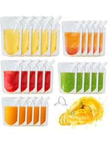 5/10 Drinks Bag Set, Plastic, Leak-Proof And Reusable Drinks Bags, Juice Drinks Bags, Clear Plastic Drinks Bags, Clear Juice Drinks Bags, For , Camping - Transparent - View 12