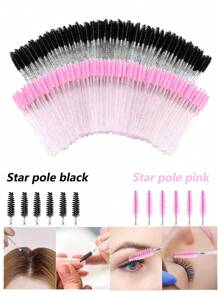 200 PIÈCES 100 PIÈCES 50 PIÈCES Baguettes de mascara jetables, brosses Spoolies en cristal pour extensions de cils, brosses pour les cils et les sourcils Spoolies, applicateur de baguette pour cils, kits de maquillage (blanc)
