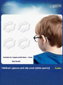 4pcs/1set Kids Eyeglasses Anti-Fall Silicone Leg Sleeves, Non-Slip & Anti-Slide Earloop Design, Suitable For Sports, Blue & Pink Available, Soft & Comfortable Eyeglasses Accessories