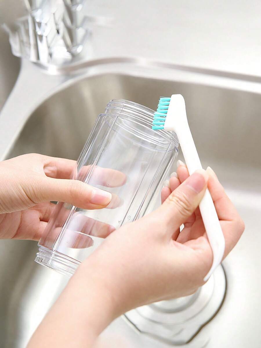 1pc/2pcs Multi-Functional Portable Cleaning Brush With Scraper, Suitable For Cleaning Gaps Of Doors, Windows, Cups, Baby Bottles, Kitchen Stove, Sink And Other Sanitary Corners