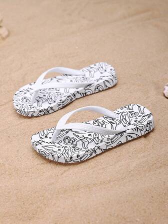 1 Pair Kids Cartoon Animal Foam Slide Sandal, EVA Material, Non-Slip, Slip-On Design
