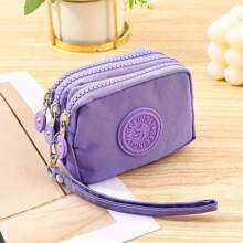 1pc Elegant Retro Style Zero Wallet -3 Zipper Design, Large Capacity, Suitable For Women's Gifts, Keychain Portable Storage Bag