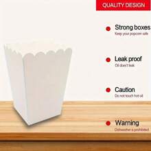 30/20/10 piezas/2 piezas Cajas de palomitas blancas, Cajas de palomitas mini de 2.2 x 4.2 x 3 pulgadas para decoraciones de noches de cine Navidad/Halloween