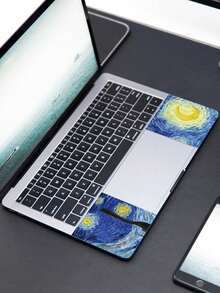 SUPSTICKER 2pcs Starry Element Laptop Skin, Made Of High Quality Waterproof And Anti-Scratch Pvc Material, Suitable For Office Desk Tops, Student Desks And Travel Use, Adds Personalized Decor And Protects The Surface Of Your Laptop, Peel And Stick;Can Be Compatible With Macbbok Case - Multicolor - View 4