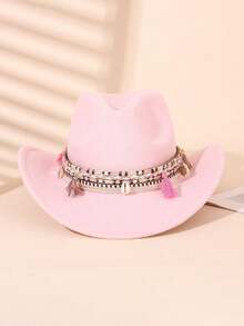 Set de 2 piezas Sombrero de vaquero y pañuelo estilo western para niños, conjunto de disfraz de vaquero para niños, sombrero de fieltro suave de unicolor para niñas, adecuado para vacaciones, fiestas y salidas