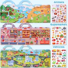 可重复使用的儿童贴纸书，可洗幼儿贴纸，适合学龄前儿童的节日礼物，可作为返校礼物，生日礼物 - 彩色 - 查看 3