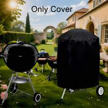 1 Pc Round Grill Cover, Suitable For 22in, 24in, 27in, 28in Weber Charcoal Kettle And Round Furniture/Appliance Covers, Non-Electric