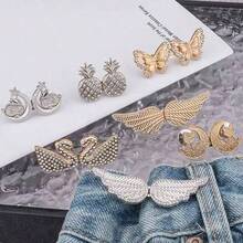 1对/2对/4对腰部塑形翼扣，带可拆卸无钉无缝扣，适用于牛仔裤 - 可拆卸腰带缩减器、腰带 - 彩色 - 查看 7