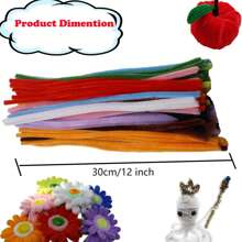 50/100/500 PCS Fluffy Chenille Stems For DIY Crafts 20 Vibrant Colors 12 Inch Fuzzy Pipe Cleaners Dense Twisted Yarn For Creative Art Projects Handmade Toys And Decorations