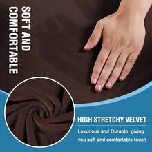 Sofa Cover 3 Piece T Cushion Loveseat Slipcovers Thick Velvet Couch Cover Stretch T Cushion Sofa Covers For 2 Cushion Couch With 2 Individual T Cushion Covers Washable, Stone Blue - 棕色 - 查看 3