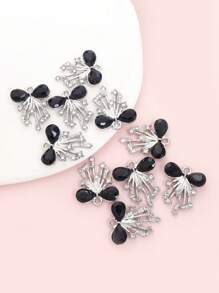 10pcs Gorgeous Rhinestones Inlay Tassel Bow Charms Princess Style Necklace, Bracelet, Earrings & Clothing Decorations DIY Light Luxury And Unique Design Delicate Sparkling Bowknot Pendants - Perfect Gift For Girlfriend & BFF Friends, Suitable For Banquet & Party