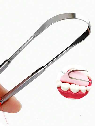 Limpador Raspador De Língua Em Aço Inox Para Higiene Bucal, Raspador De Lingua