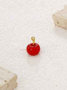 1pc 18K Gold Stainless Steel Charm Pendant Beads Apple, Drink, Fish, Drop Oil Pendant Beads For Jewelry Making DIY Bracelet Necklace Earrings Anklet Handmade Accessories